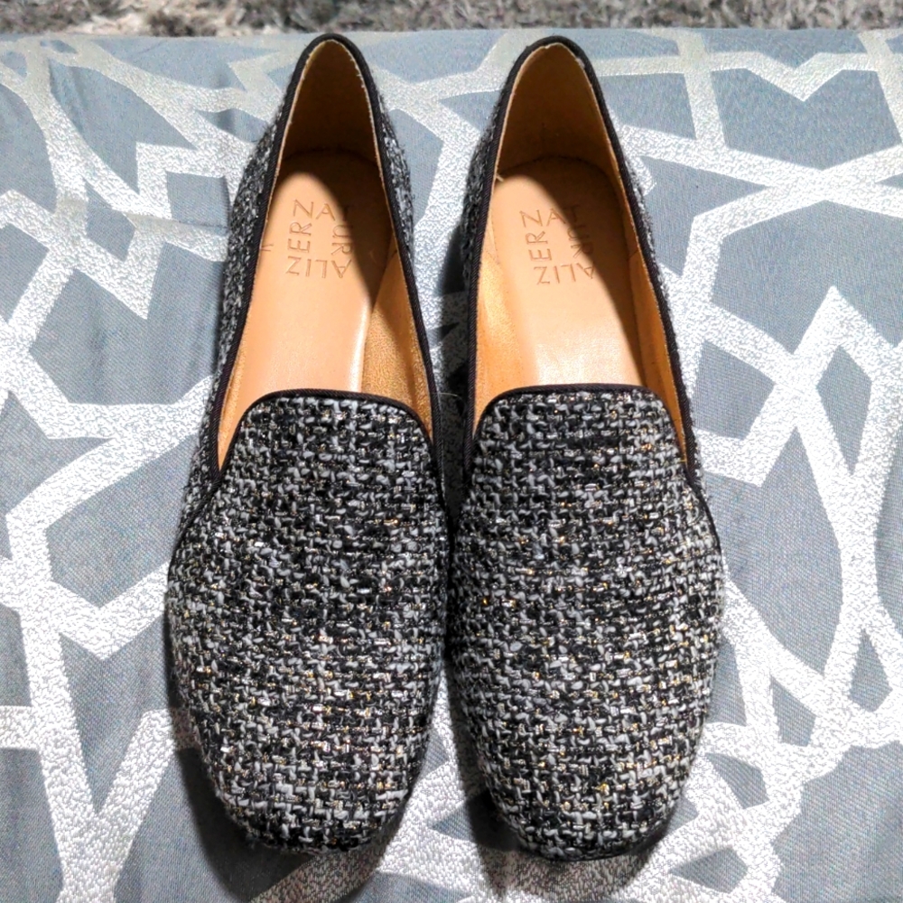 Naturalizer Slip-on Black and White Shoes, Size Women's US 9M